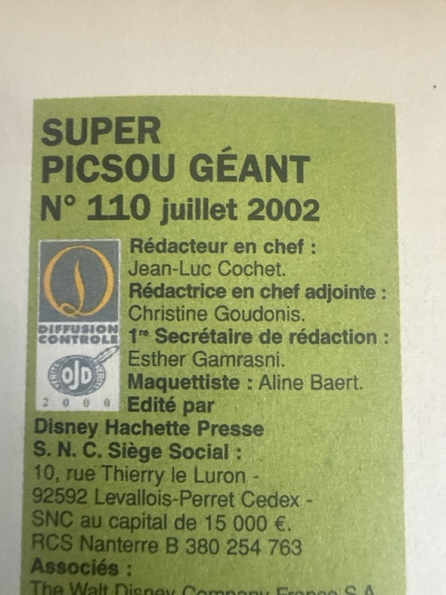 Fumetti: Super Picsou Géant Nr 110 Juli 2002 Comic Disney Heft – Usato da Grenchen venduto da NorHas 2