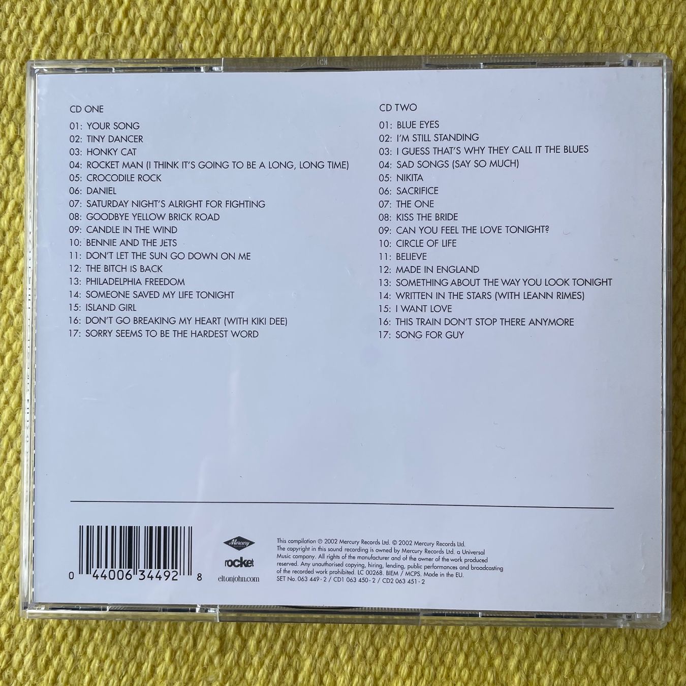 CD: ELTON JOHN-2CD GREATEST HITS 1970-2002 – Usato da Rorschacherberg venduto da CD-Roli 1
