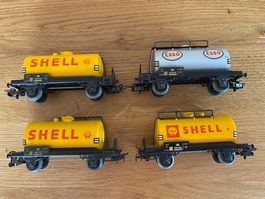 Märklin 4501 7 4502 Kesselwagen 1x Esso + 3x Shell