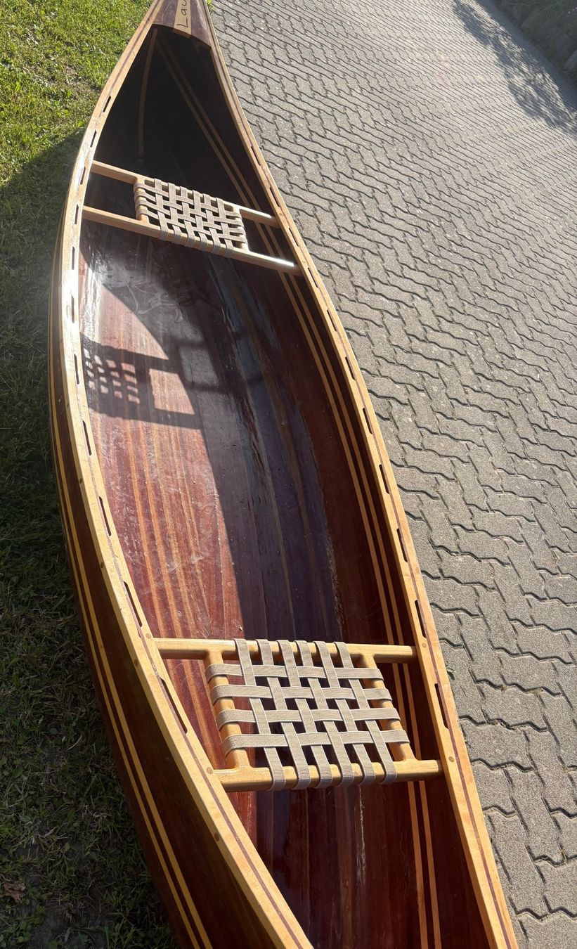 Selbstbau Boote: Kanadier Holzboot, Top Zustand Kanu – Gebraucht aus Vinelz von Festmobiliar 2