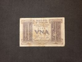 Italienische 1 Lire Banknote, Jahrgang 1939