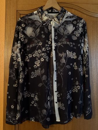 Damen Bluse Zara floral schwarz weiss guter Zustand