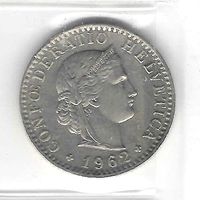 20 Rappen 1962 HELVETIA Münze guter Zustand
