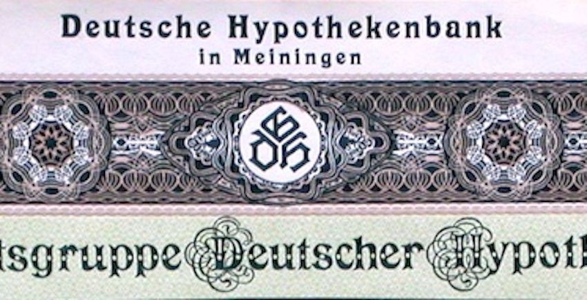 Documenti: Deutsche Hypothekenbank in Meiningen - 1925 – Usato da Solothurn venduto da Sgasche 1