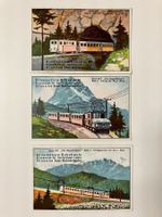 Litho-Bildkarten 3 Stk.,Zugspitzbahn, Diamantine Bohnerwachs