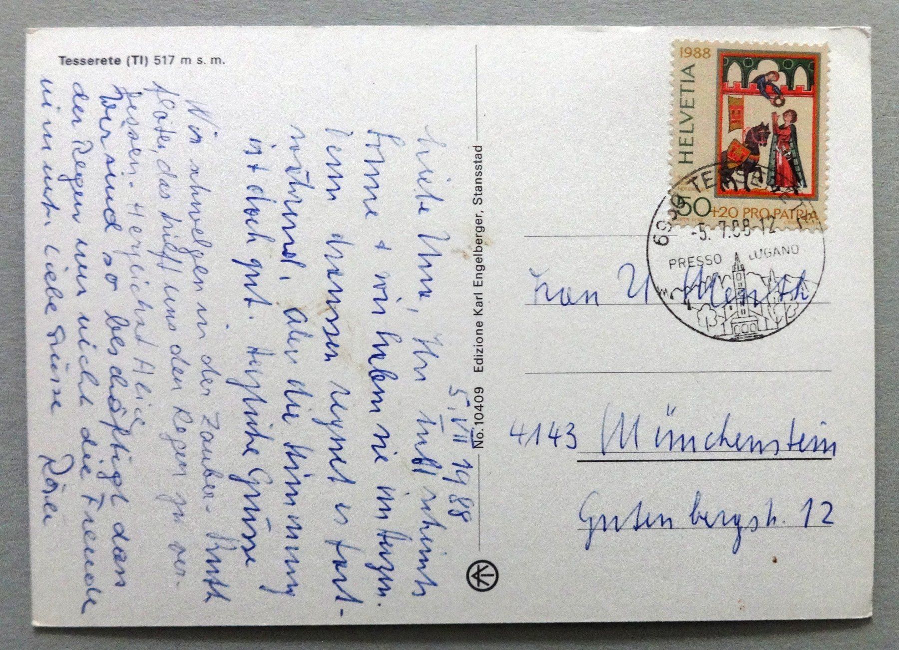 Cartes postales: Tesserete 517 m s.m. – D'occasion à Fétigny par Billy2miny 1