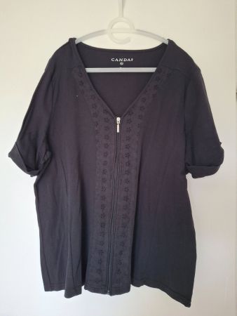 Canda Damen T-Shirt mit Reissverschluss Gr.XL  🖤