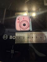 Rosa Kamera - Pin Badge Anstecker Plastik