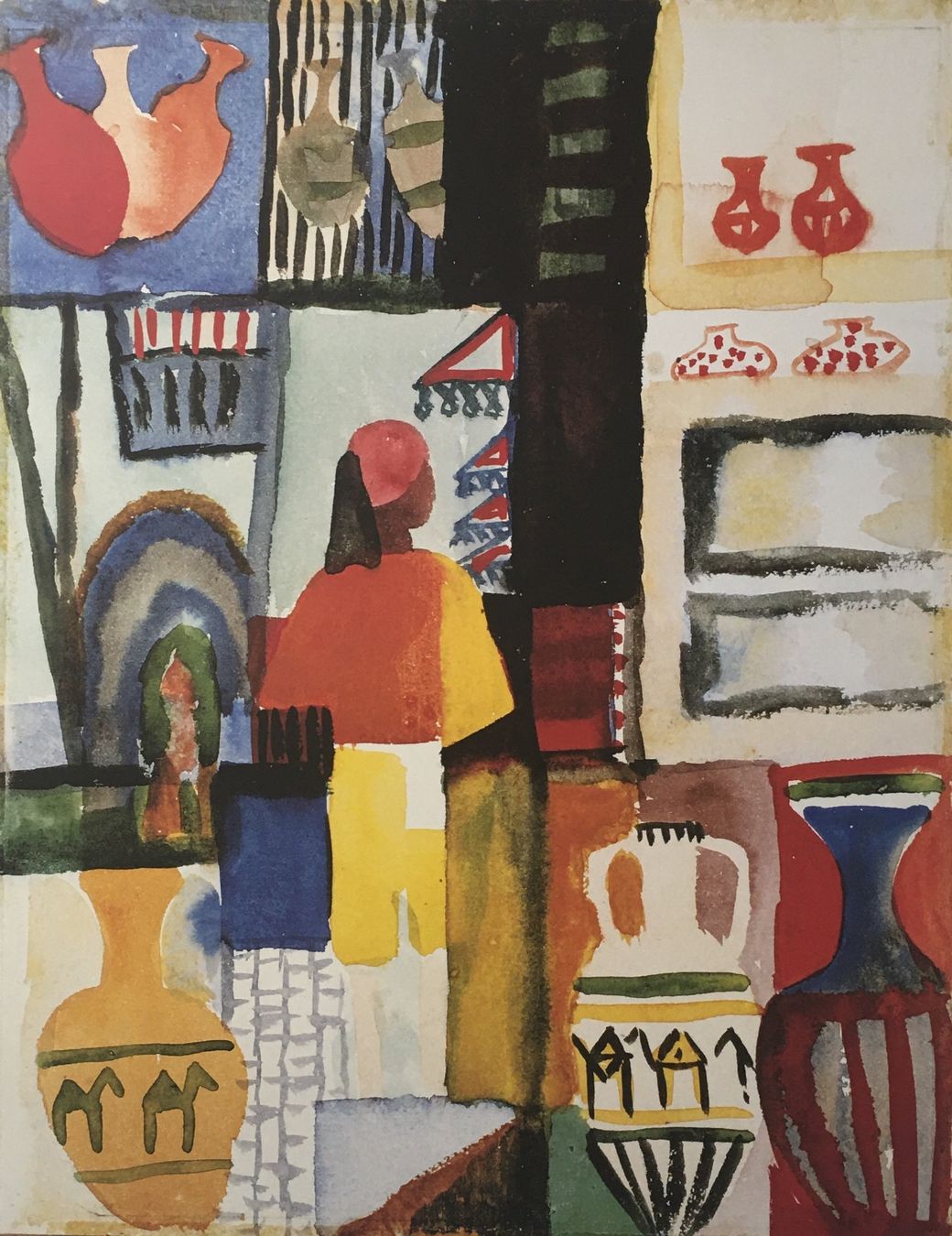 Grafica & Litografie: August Macke        "Händler mit Krügen"  KUNSTDRUCK – Usato da Nennigkofen venduto da waltraub 2