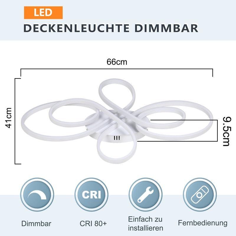 Lustres & lampes de plafonds: LED Deckenleuchte Deckenlampe Schmetterling 65W dimmbar – Neuf avec emballage d'origine à Basel par EchoPeak 3