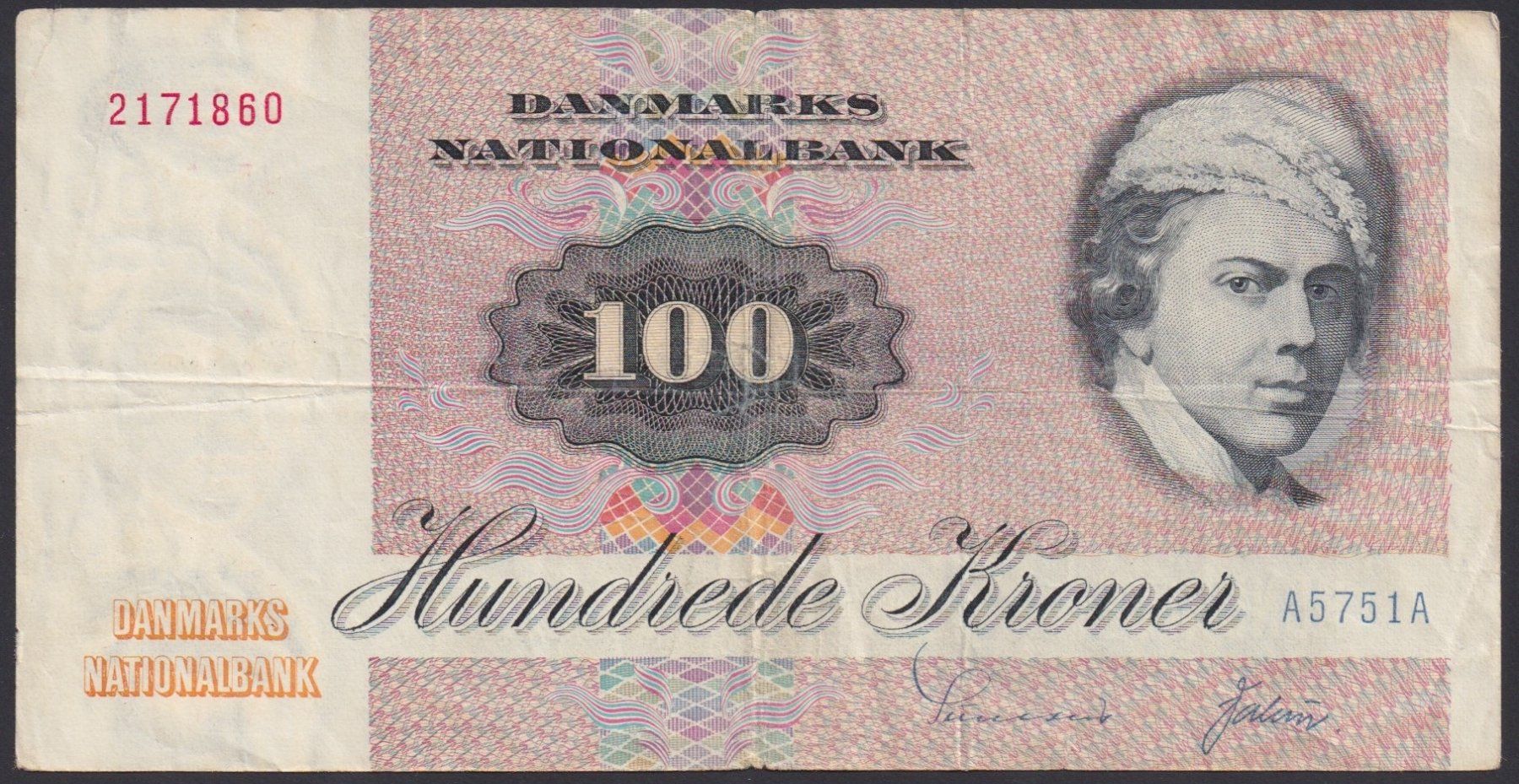 Banknoten: Dänemark 100 Kroner 1975 – Gebraucht aus Brugg AG von banknoten_muesli