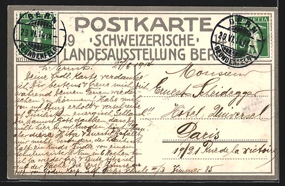 Cartoline postali: Bern, Schweizerische Landesausstellung 1 – Usato da Berlin venduto da bartko-reher 1