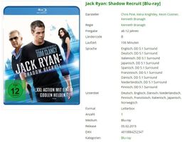 Jack Ryan: Shadow Recruit (Blu-ray)