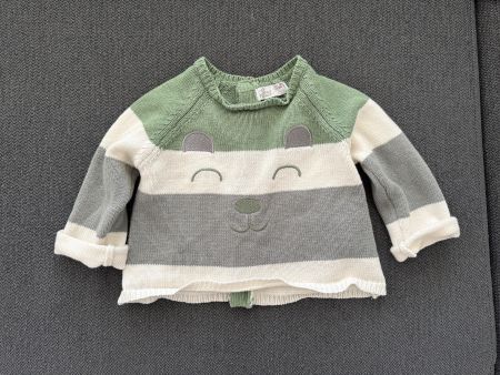 Süße Baby-Strickjacke mit Bärenmotiv – Gr. 74