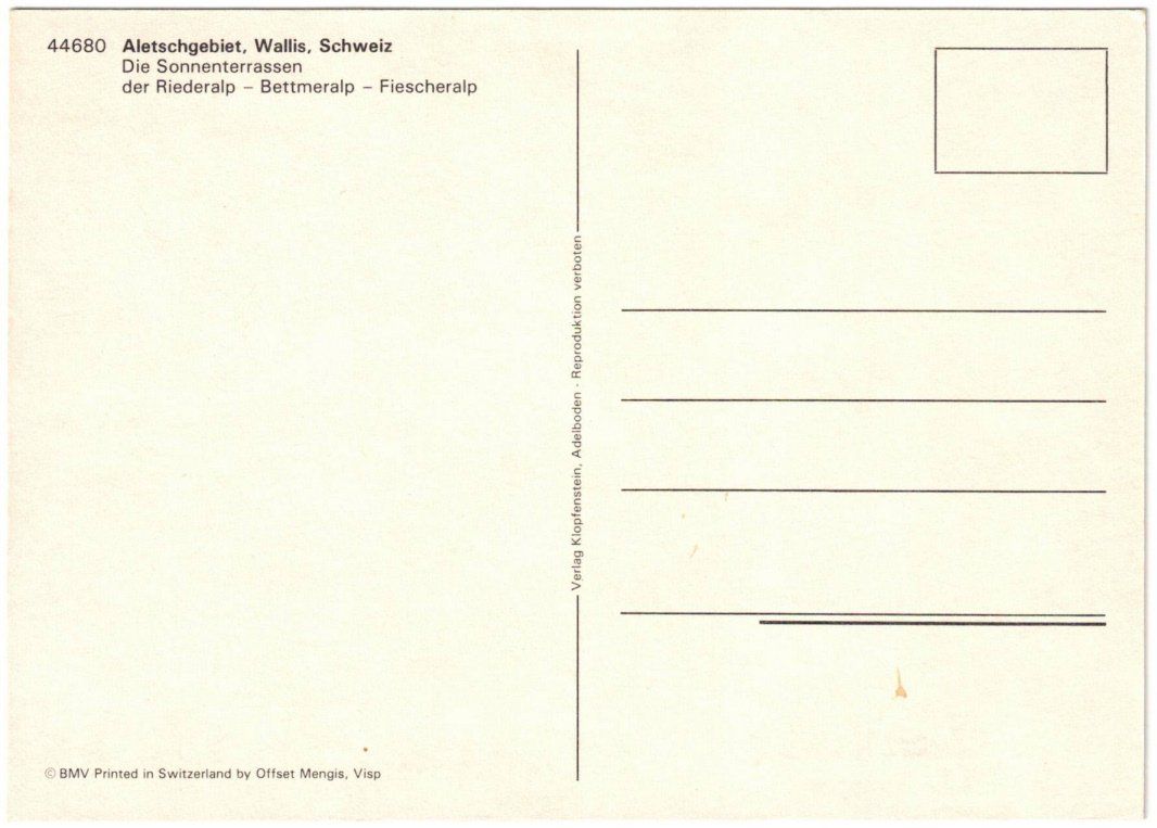 Cartes postales: Aletsch - Pistenplan – D'occasion à Binningen par Mountainrider 1