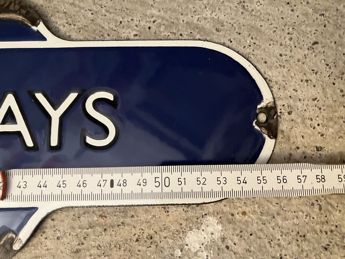 Insegne: British Railways Heavy metal Emailschild – Usato da Zürich venduto da Classic_Collection_Zurich 2