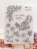 Silikonstempel Nr.560, Blumen und Texte