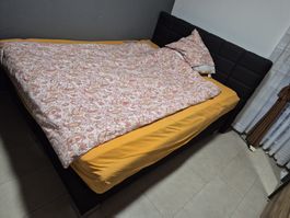 Boxspringbett 160 × 200 cm Schwarz inkl. Matratze