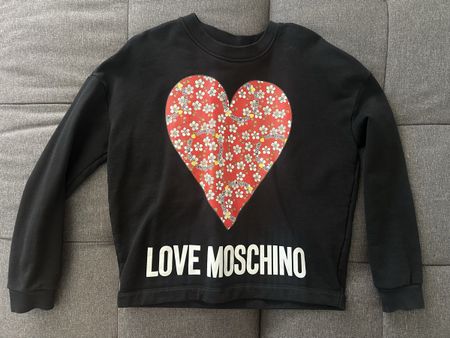 Love Moschino Damen Sweatshirt Herz Schwarz Gr. M 