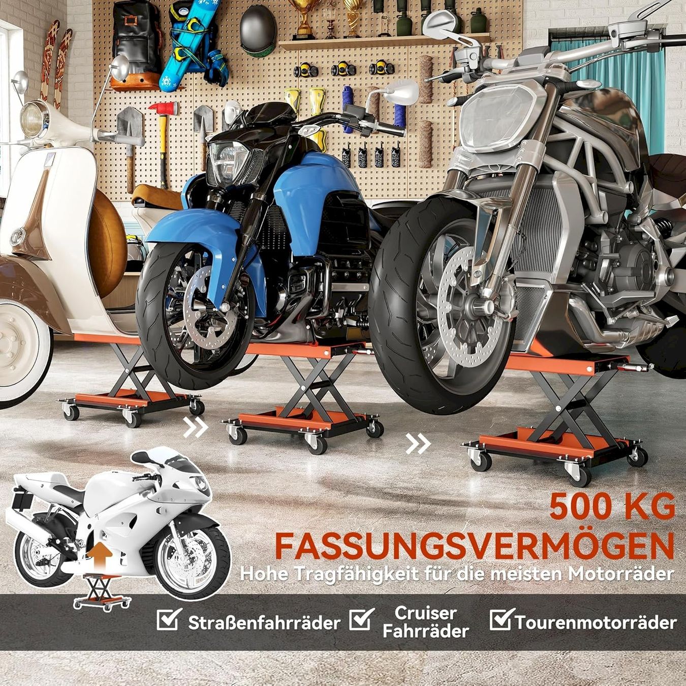 Ständer: Motorradheber 500 kg 135-390mm – Neu und originalverpackt aus Bottighofen von zaap 4