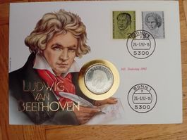 Muenzbrief Silber 5 Mark Beethoven