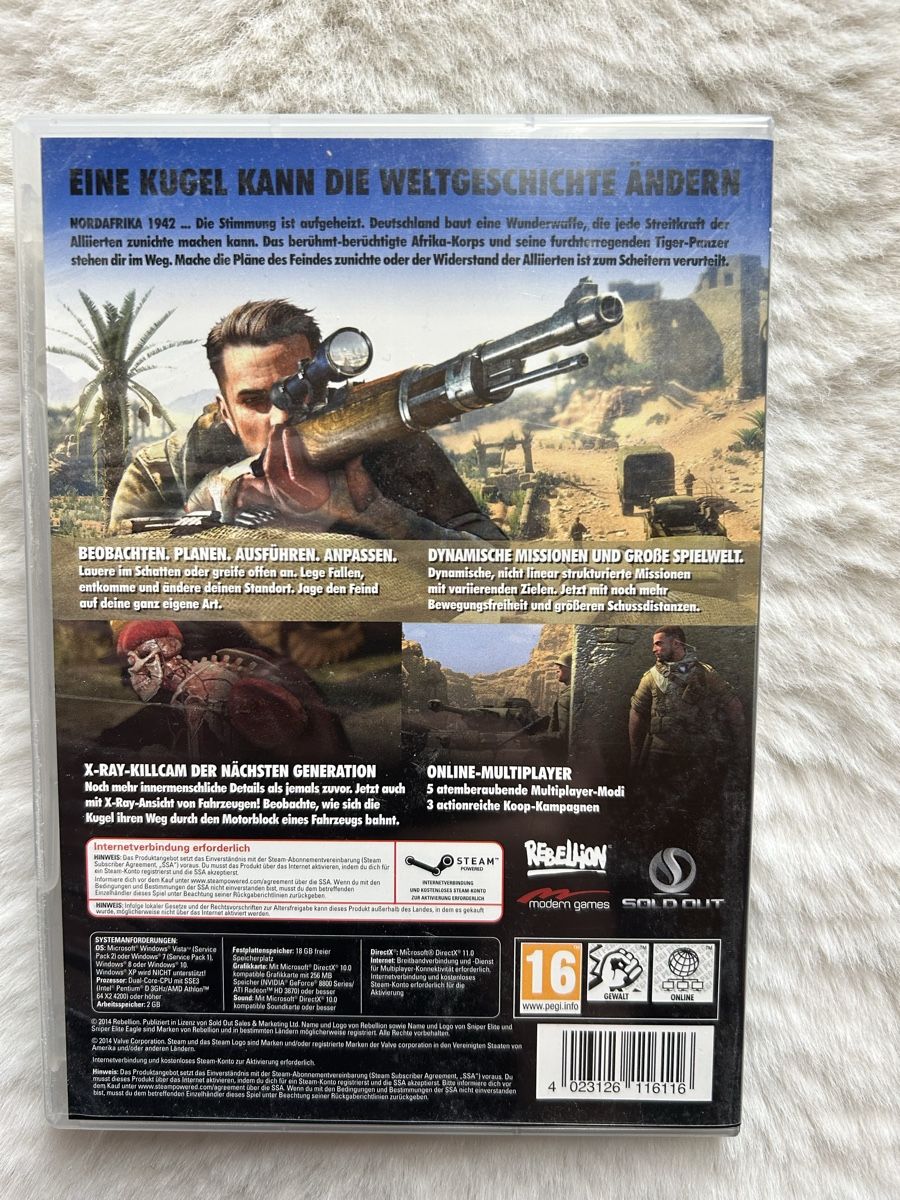 Microsoft Giochi: Sniper Elite III PC Game - Shooter Klassiker – Usato da Aeschi b. Spiez venduto da davidS744 1