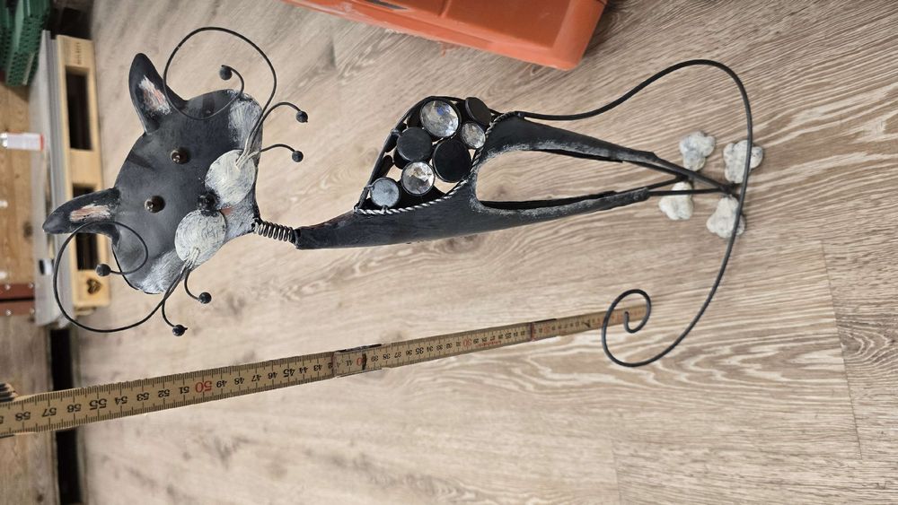 deko-katze-metall-figur-katzenfigur-gartendeko-gebraucht-in-tuggen