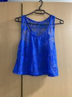 Blaues Spitzentop - Perfekt für den Sommer! Grösse S