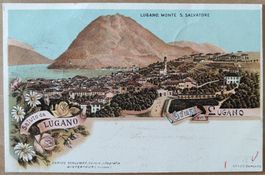 LITHO Saluto da Lugano um 1895