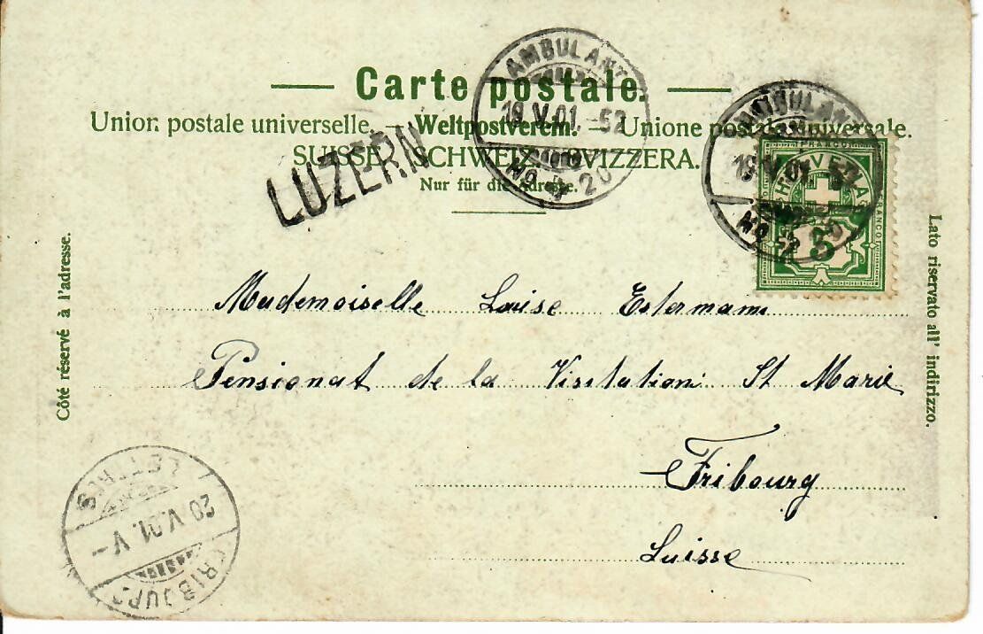 Cartes postales: Luzern - Ambulant - Balkenstempel 1901 – D'occasion à Hochdorf par Ziegel-16 1