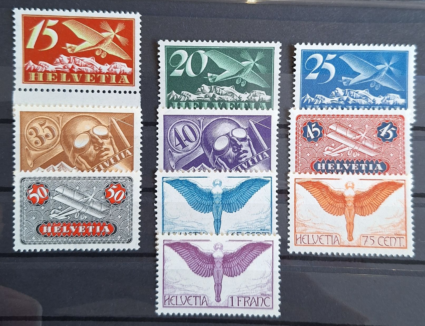 Alle Briefmarken: Flugpost F3 - F12 ** Kat. 550.- – Gebraucht aus Balgach von SIMEON27