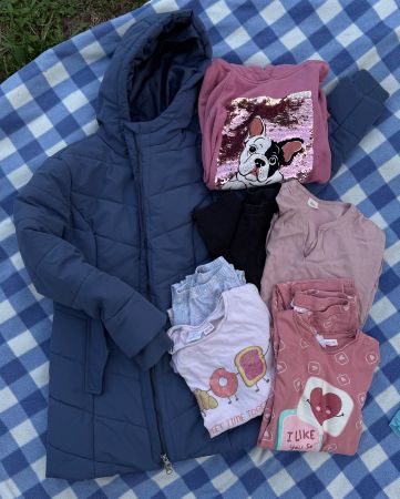 Kleiderpaket 8 Teile Mädchen lang dick Herbst Winter Gr. 140