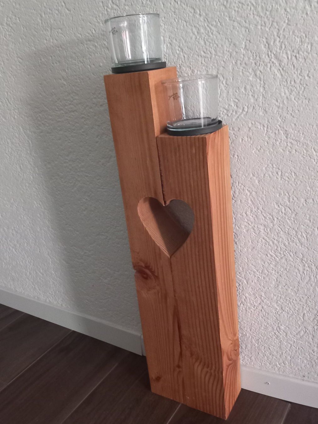 Portacandele: Kerzenständer aus Holz mit Herz – Usato da Wettingen venduto da Socrates11 1
