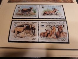 République du Tchad - Série de 4 Timbres WWF rares!