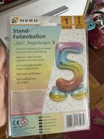 Regenbogen-Zahlenballon 5 zum Aufstellen 