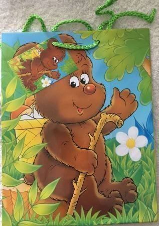 Geschenktüte Verpackung Bär Kinder Tüte Geschenk Verpackung