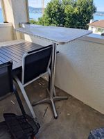Metall Hochtisch Bistrotisch silber