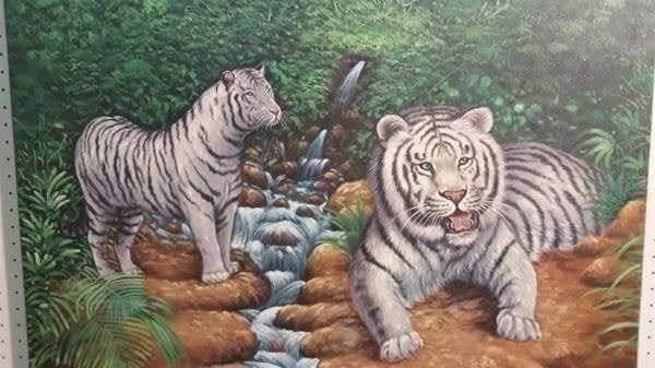 Gemälde: Ducret "Weisse Tiger" Gemälde – Gebraucht aus Zürich von Galerie-Kunst