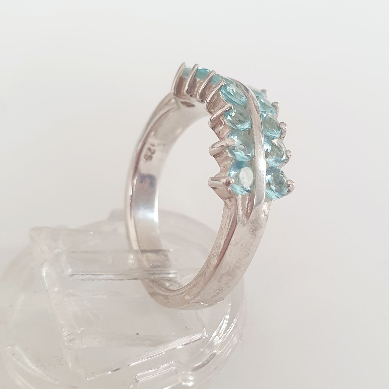 Anelli: Damenring Silber Ring 925 mit hellblaue Steine, Gr 18,8 mm – Usato da Kreuzlingen venduto da Wunderkiste123 7