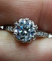Bague argent avec diamant de moissanite de 1 ct certifié GRA
