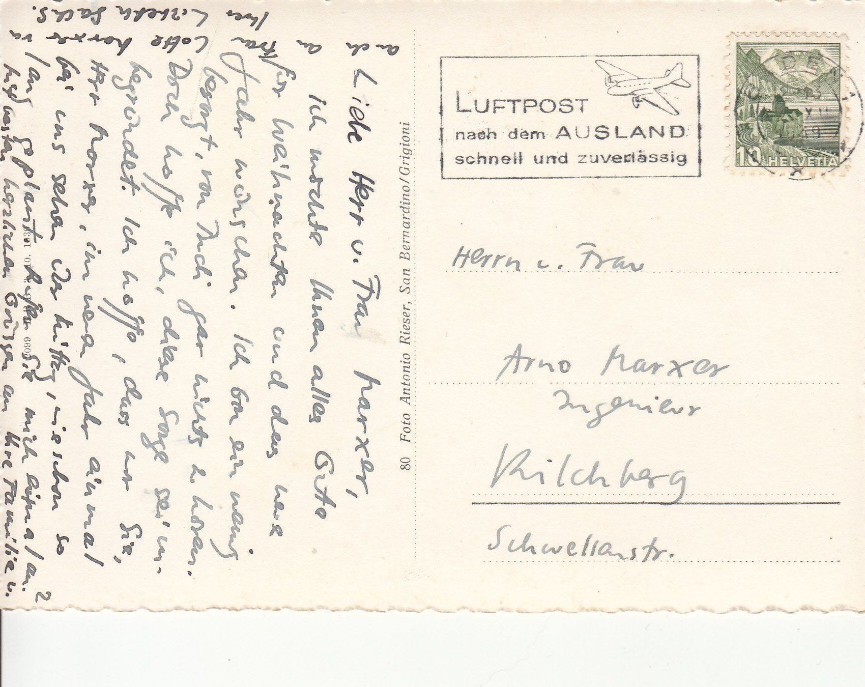 Cartoline postali: Laghetto d'Osso 1949 – Usato da Bürglen TG venduto da StampGraf 1