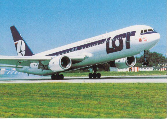 Cartoline postali: Boeing 767, Polish Airlines LOT – Usato da Zuerich venduto da OceanLinerPostcards