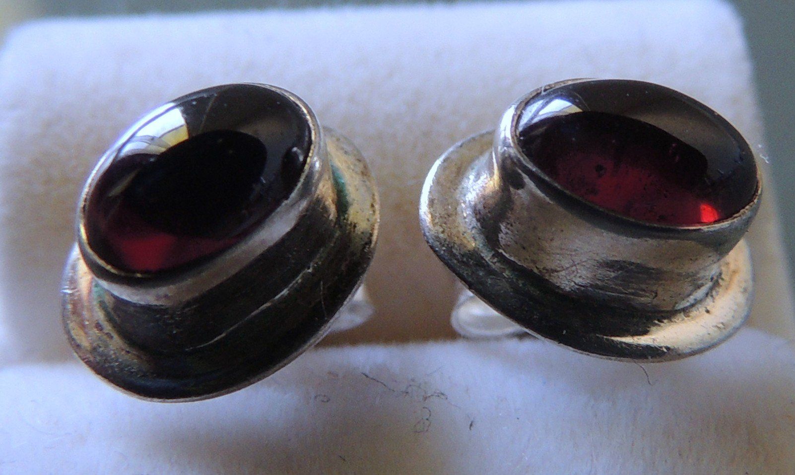 Orecchini pendenti & Orecchini a lobo: Granat Silber 925 Ohrstecker 9 x 7 mm – Usato da Waldenburg venduto da schaller707 2