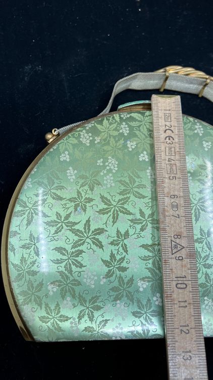 Poudrier Ancien En Métal Marron Par Dhaussy - Miroir Inclus - Occasion Bon état à Restaurer