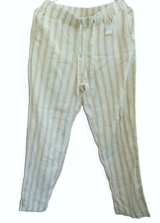 LEINEN Hose Gr. 34 siehe Masse creme/beige von MANGO