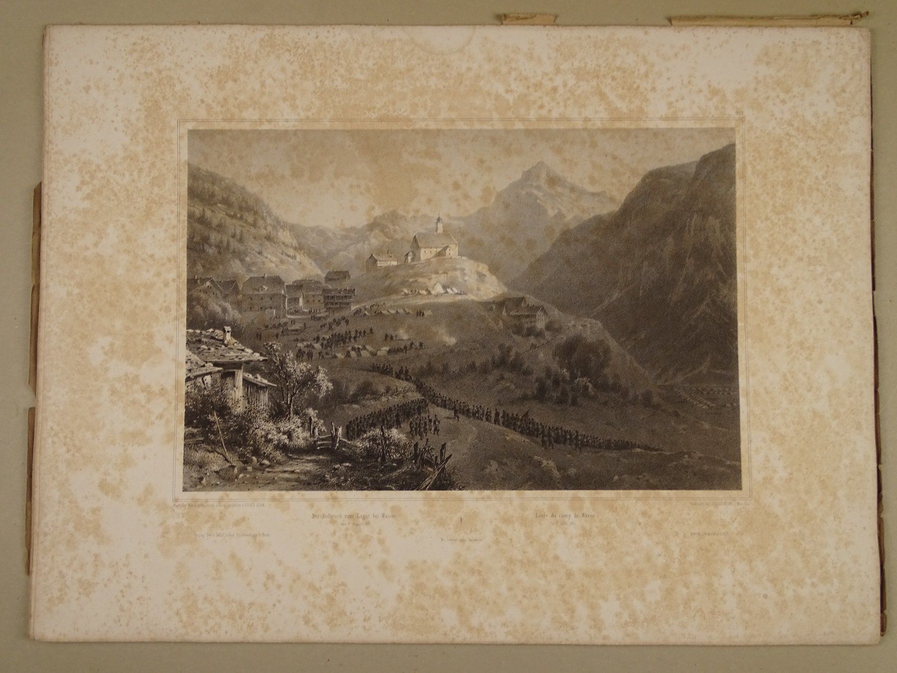 Stiche: TRUPPENZUSAMMENZUG 1861, 16 LITHOGRAPHIEN – Gebraucht aus Grüningen von Kartensammler 6