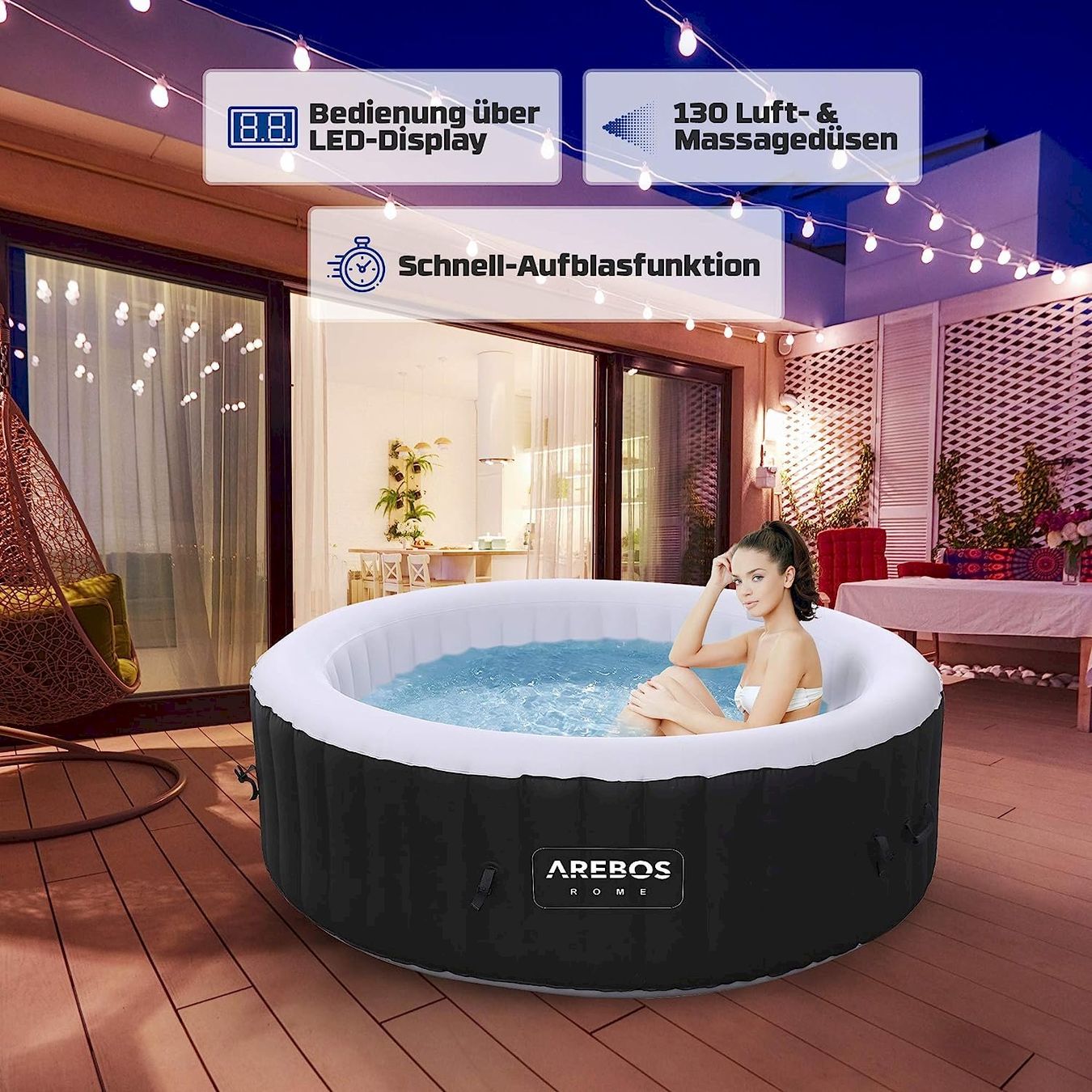 Whirlpool: Aufblasbarer Whirlpool Rome 6 P – Nuovo e nell'imballaggio originale da Bottighofen venduto da zaap 6