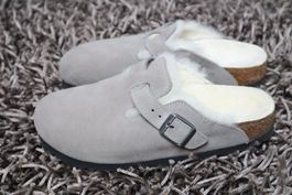 Birkenstock, Boston, Veloursleder & Shearling, Gr. 36, NEU