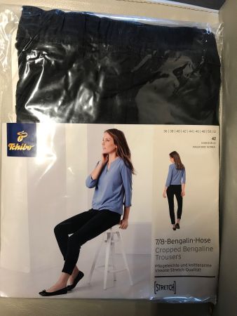 TCHIBO TCM BENGALIN 7/8 DAMEN HOSE - SCHWARZ - NEU-GRÖSSE 42
