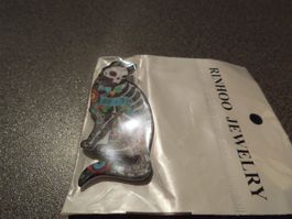 Brosche Katze Totenkopf Rinhoo (Nr.1)